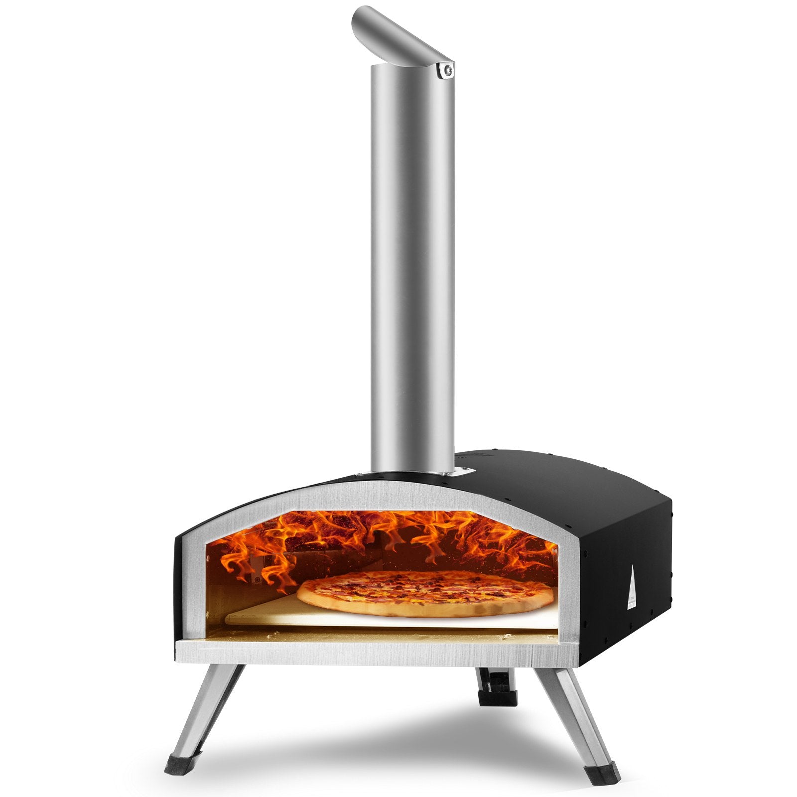 Portable Outdoor Pizza Oven Wood Fired – 12" Multi-Fuel Pellet Pizza Mak... — View 7