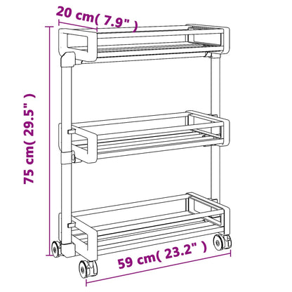 vidaXL Storage Trolley 23.2"x7.9"x29.5" Aluminum