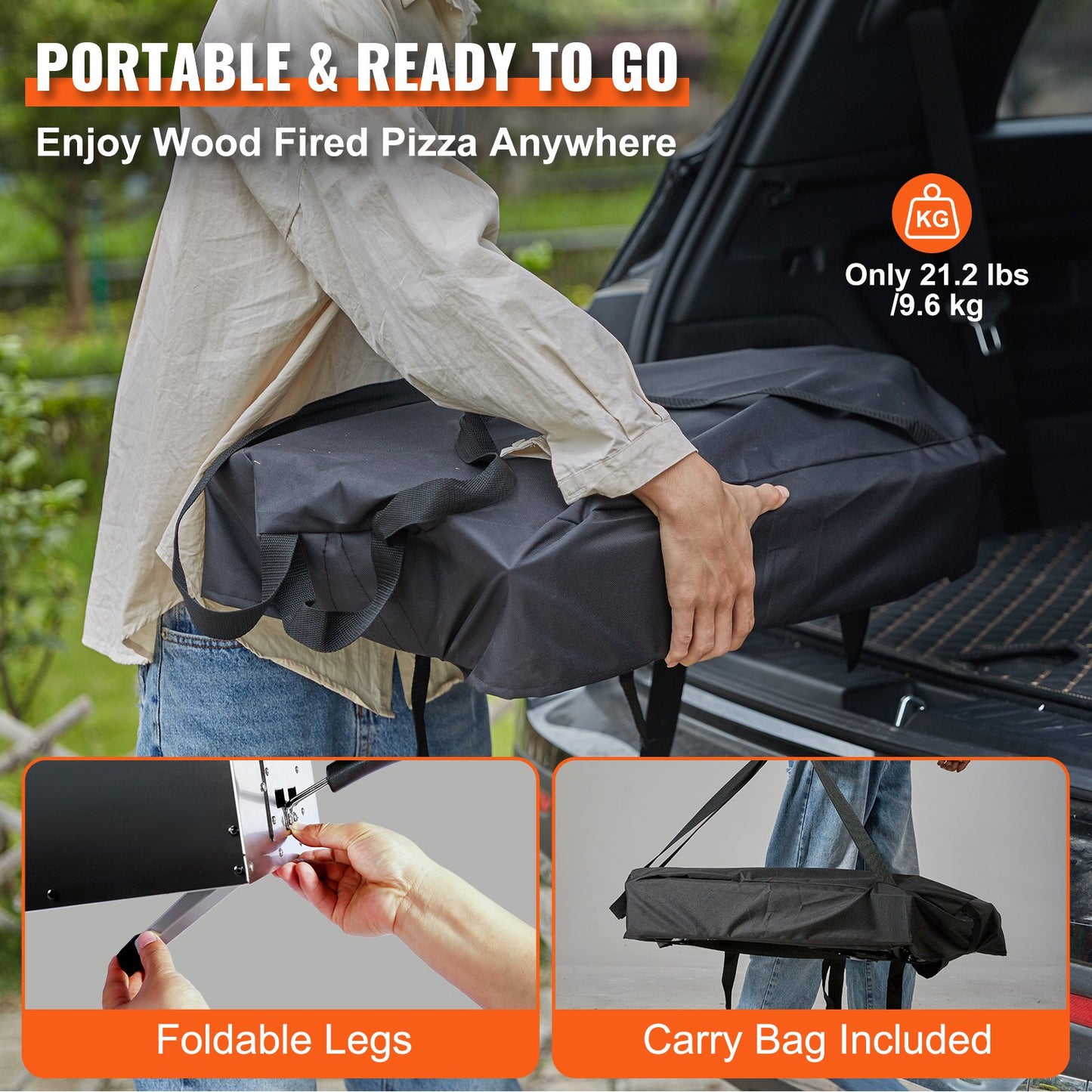 Portable Outdoor Pizza Oven Wood Fired – 12" Multi-Fuel Pellet Pizza Mak... — View 4
