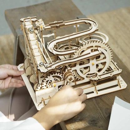 3D Wooden Puzzle Marble Run — DIY Mechanical Model Kit for Adults, Self-... — View 3