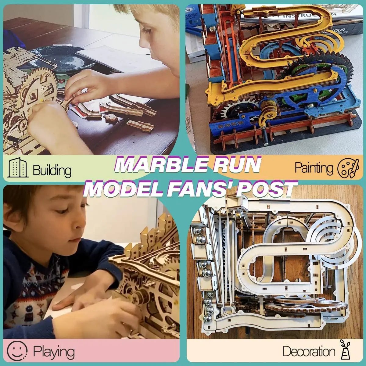 3D Wooden Puzzle Marble Run — DIY Mechanical Model Kit for Adults, Self-... — View 2