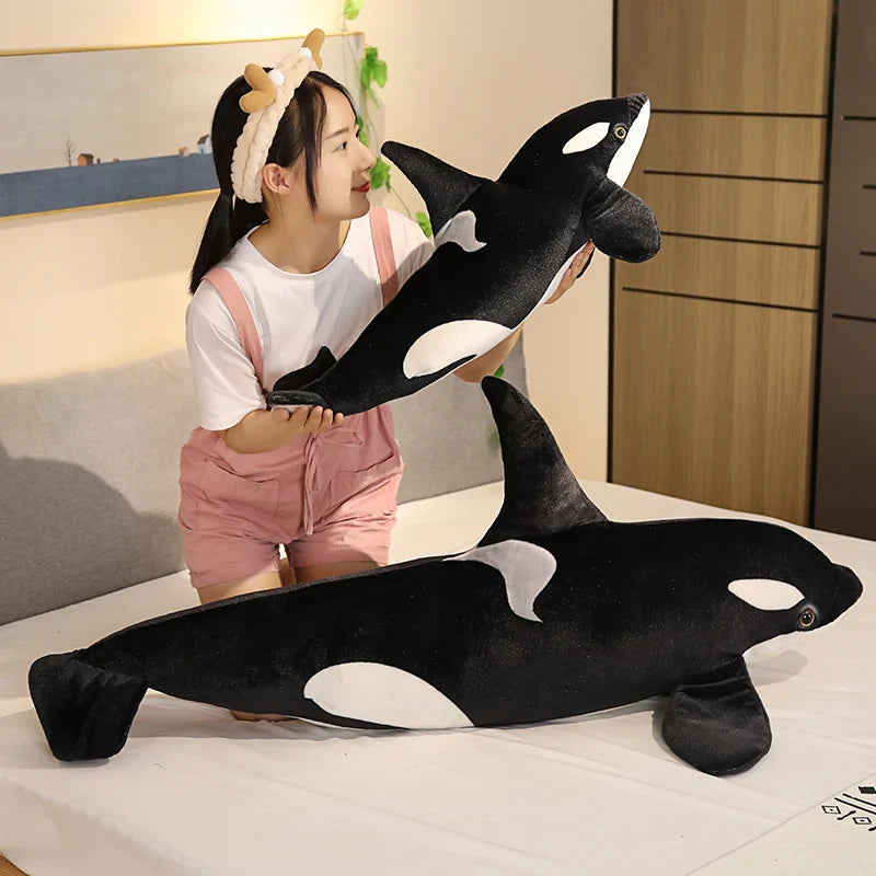 Lifelike Orcinus Orca Black Whale Plush Toy