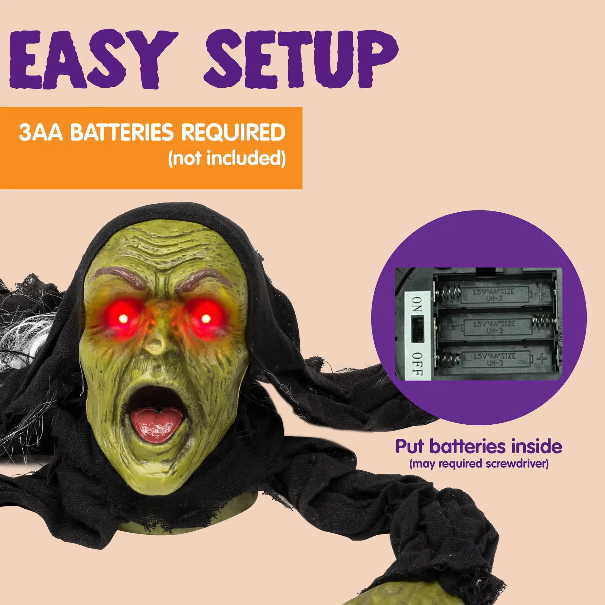Halloween Groundbreaker Zombie Yard Decoration with Sound, Flashing Eyes... — View 5