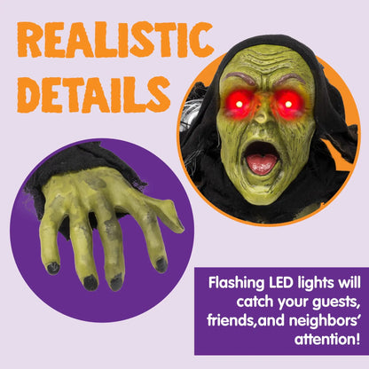 Halloween Groundbreaker Zombie Yard Decoration with Sound, Flashing Eyes... — View 2