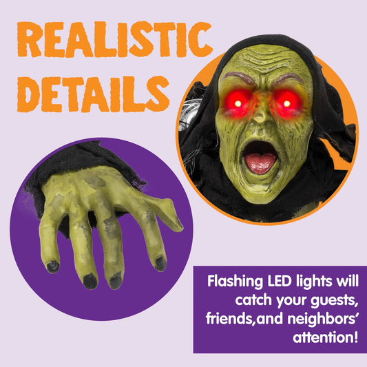 Halloween Groundbreaker Zombie Yard Decoration with Sound, Flashing Eyes... — View 2