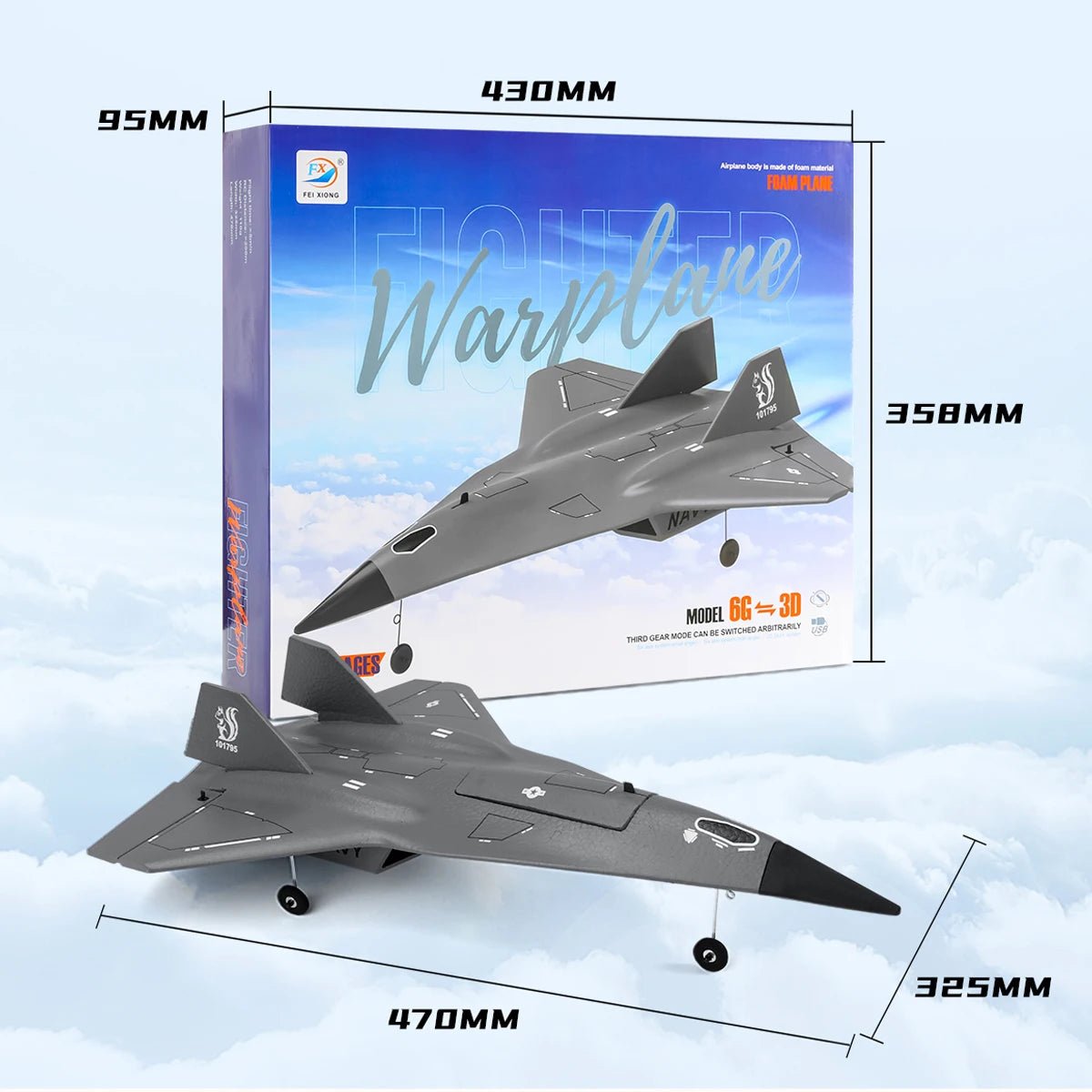 FX9672 "Darkstar" RC Stealth Jet | 4-Channel 2.4G High-Performance Aircraft — View 2
