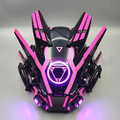 Cyberpunk Helmet Shinobi Mask: Robot Samurai Armor with LED Light — View 7