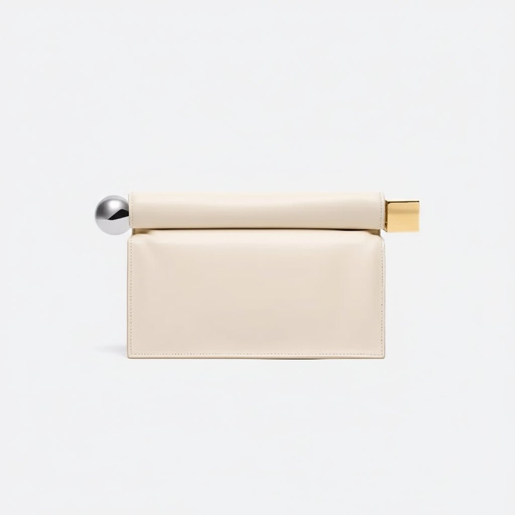 Nappa Leather Roll - Up Clutch Bag – Folding Chain Crossbody, Evening Shoulder Pouch, Designer Women's Party Bag - GiftWave.co