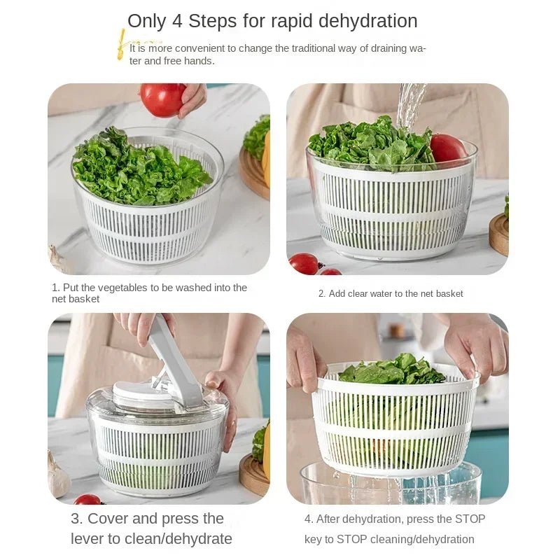 3L Multifunctional Salad Spinner – The All-in-One Freshness Station — View 5