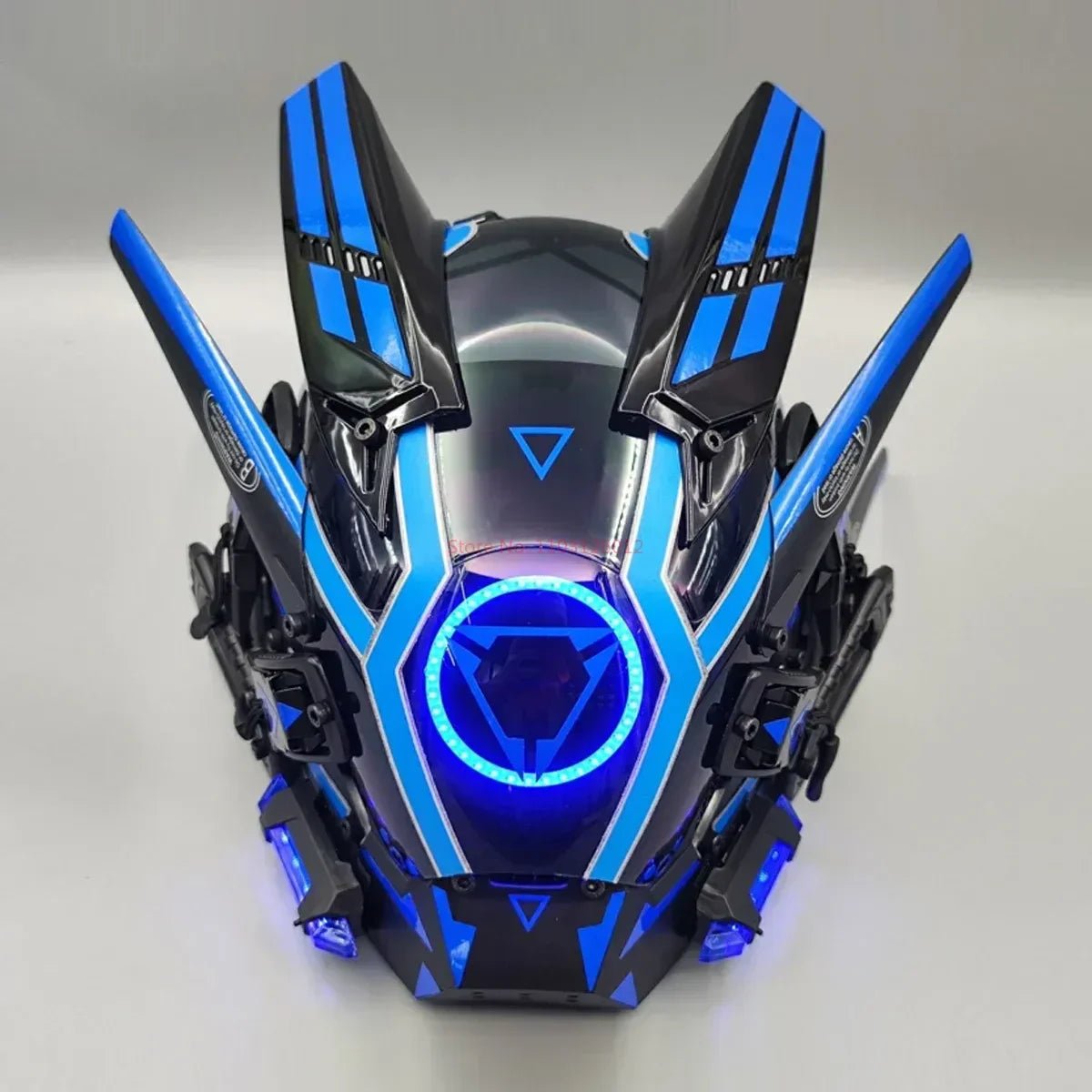 Cyberpunk Helmet Shinobi Mask: Robot Samurai Armor with LED Light — View 35