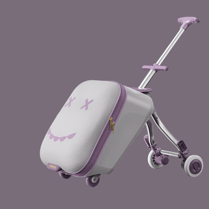 TravelTrek: Foldable Ride - On Trolley Luggage with Brake Wheels for Kids - GiftWave.co