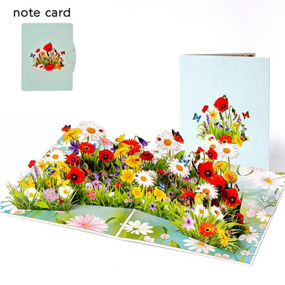 Premium 3D Pop-Up Flower Bouquet Card | Forever Floral Greeting Set