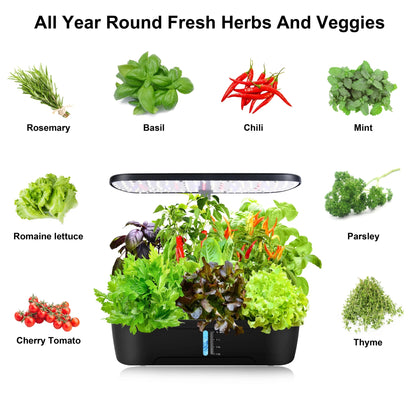 Indoor Herb Garden Hydroponic Kit 12-Pod – Smart LED Grow Light, Auto Ti... — View 3