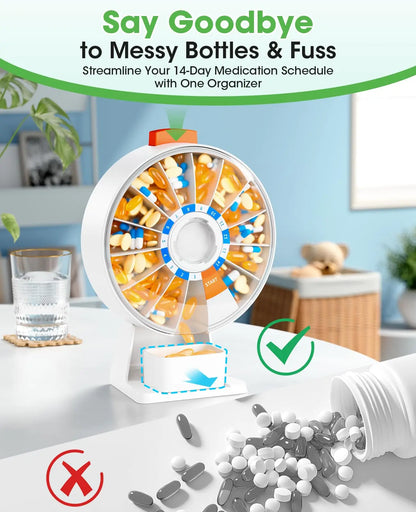 14-Day Smart Pill Organizer – Wall-Mounted & Tabletop Medicine Dispenser... — View 4