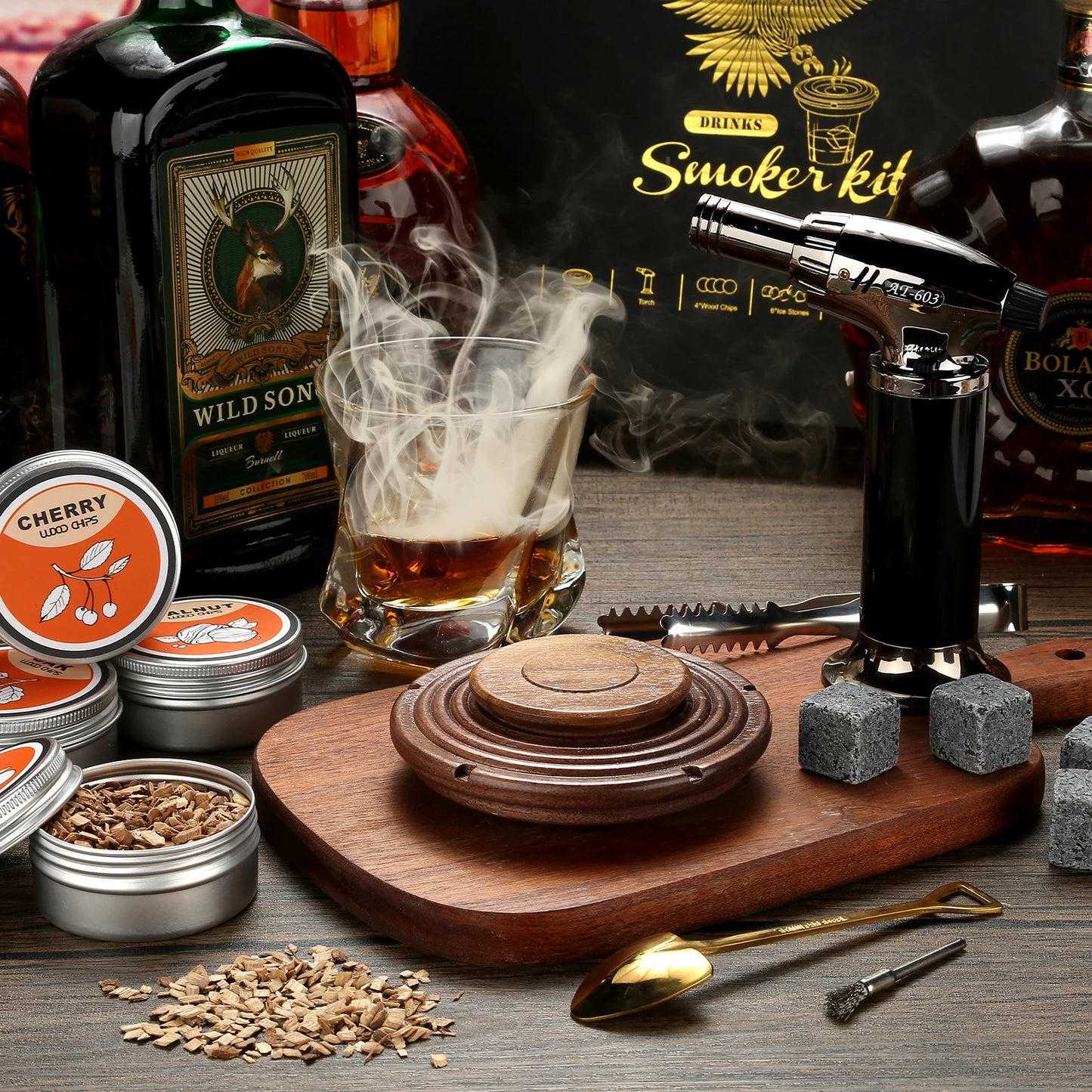 Cocktail Smoker Kit — Old Fashioned Whiskey Smoker Drinks Kit & Cocktail... — View 6