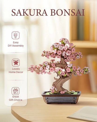 Rolife™ Eternal Bonsai Series | 3D Wooden Sakura & Evergreen Pine Puzzle Kit