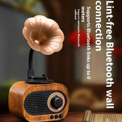 Retro Wood Bluetooth Speaker Portable Wireless Mini Speaker with FM Radi... — View 3