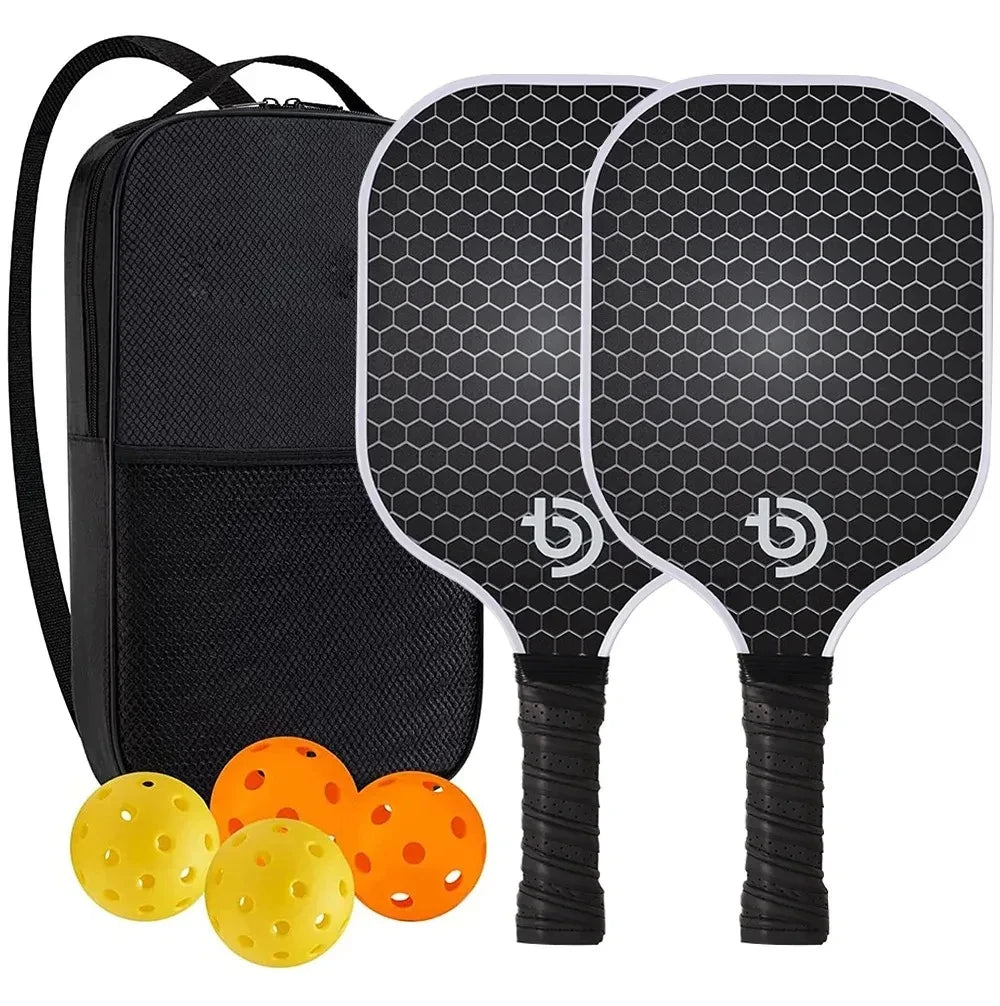 Pickleball Paddles Set 2 Graphite Carbon Fiber USAPA Approved Lightweight Indoor Outdoor All Ages Bag - GiftWave.co