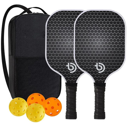Pickleball Paddles Set 2 Graphite Carbon Fiber USAPA Approved Lightweight Indoor Outdoor All Ages Bag - GiftWave.co
