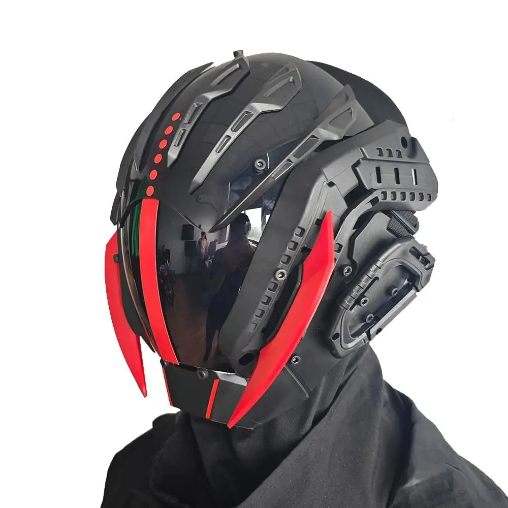 CyberPunk Mask for Men: Cosplay Samurai Mask for Halloween & Music Festi... — View 5