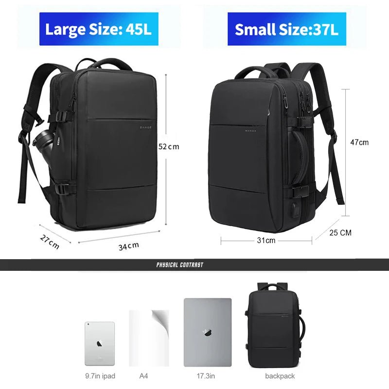 BANGE Travel Backpack Men Business Expandable Large Capacity Laptop Wate... — View 5