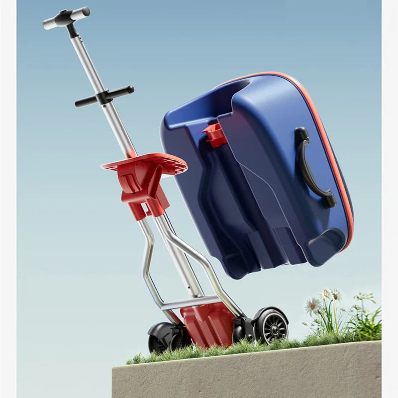 KO-KU Kid’s Multifunctional Detachable Suitcase & Stroller – 20-Inch Ride-On Travel Luggage with Guardrail