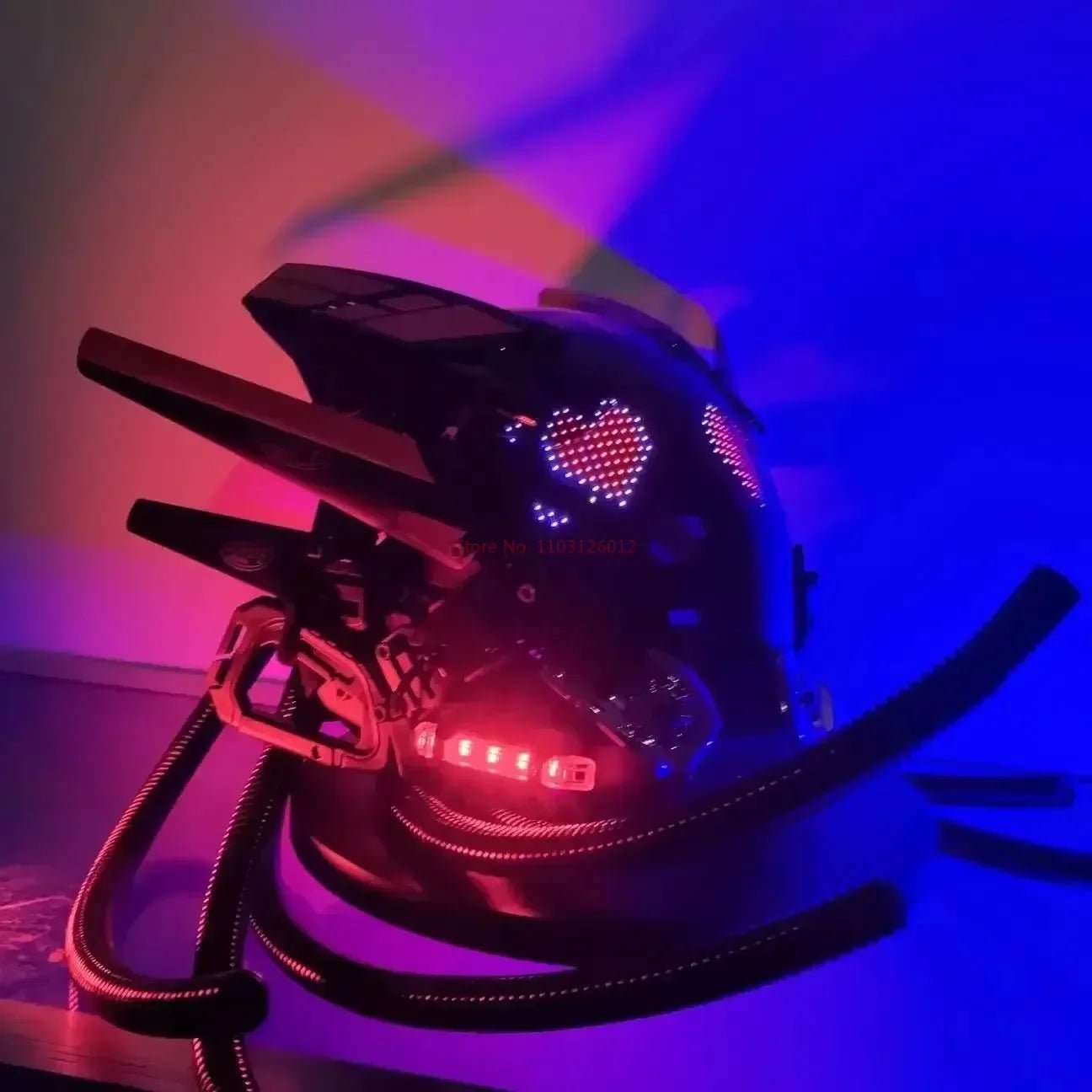 Cyberpunk Helmet Shinobi Mask: Robot Samurai Armor with LED Light — View 32