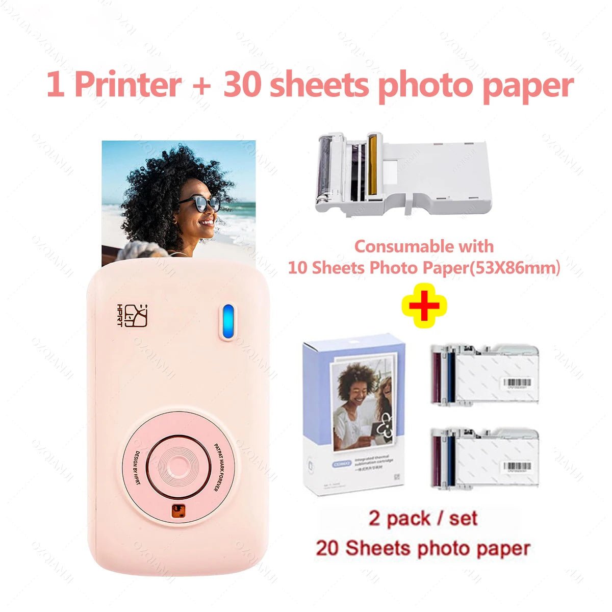 Portable Color Photo Printer 300DPI Wireless 2x3 Inch Travel Picture Pri... — View 8