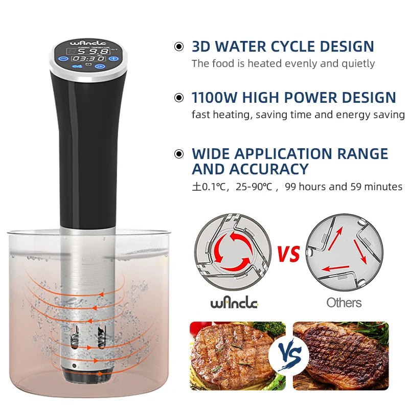 Sous Vide Cooker LCD Touch Immersion Circulator Waterproof Digital Preci... — View 3