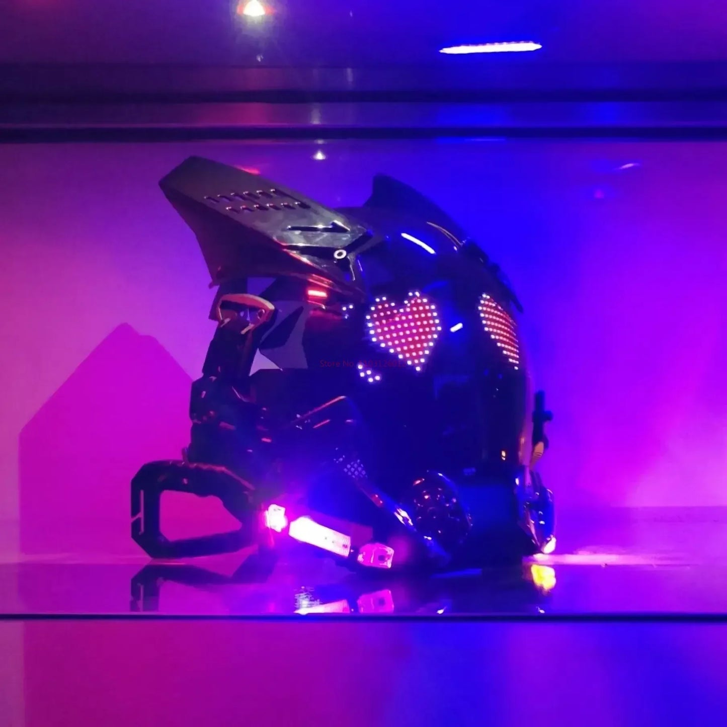 Cyberpunk Helmet Shinobi Mask: Robot Samurai Armor with LED Light — View 27