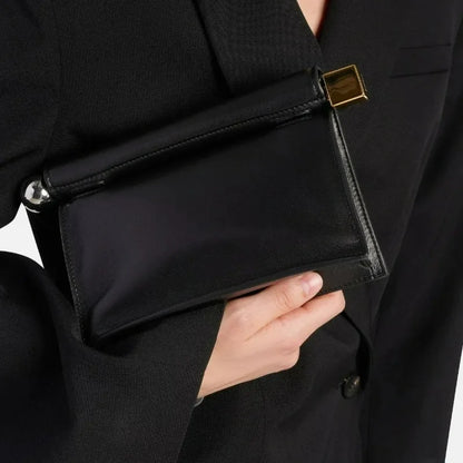 Nappa Leather Roll - Up Clutch Bag – Folding Chain Crossbody, Evening Shoulder Pouch, Designer Women's Party Bag - GiftWave.co