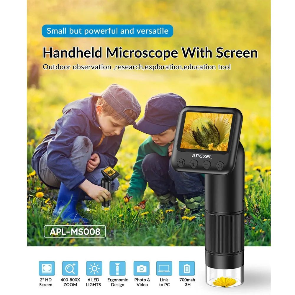Premium Handheld 800X HD Digital Microscope with 2 Inch LCD Screen - GiftWave.co