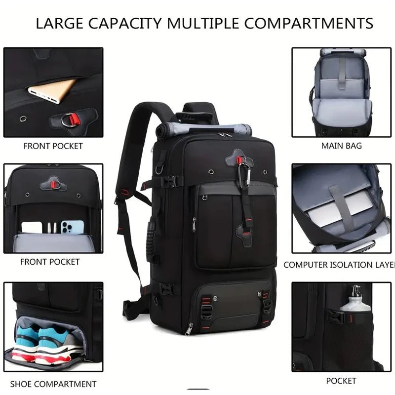 35L Convertible Travel Backpack Duffel – Port, Shoe Compartment, 15.6" L... — View 5