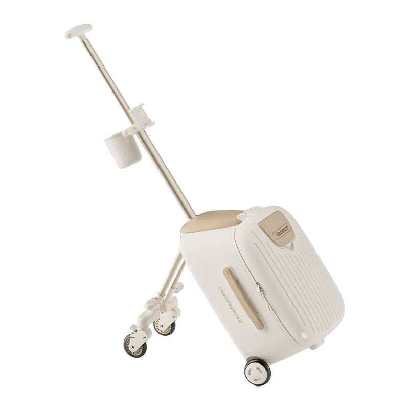 Kids 4-in-1 Detachable Ride-On Trolley Luggage 20" Boarding Suitcase Brake Wheel TSA Lock Boys Girls