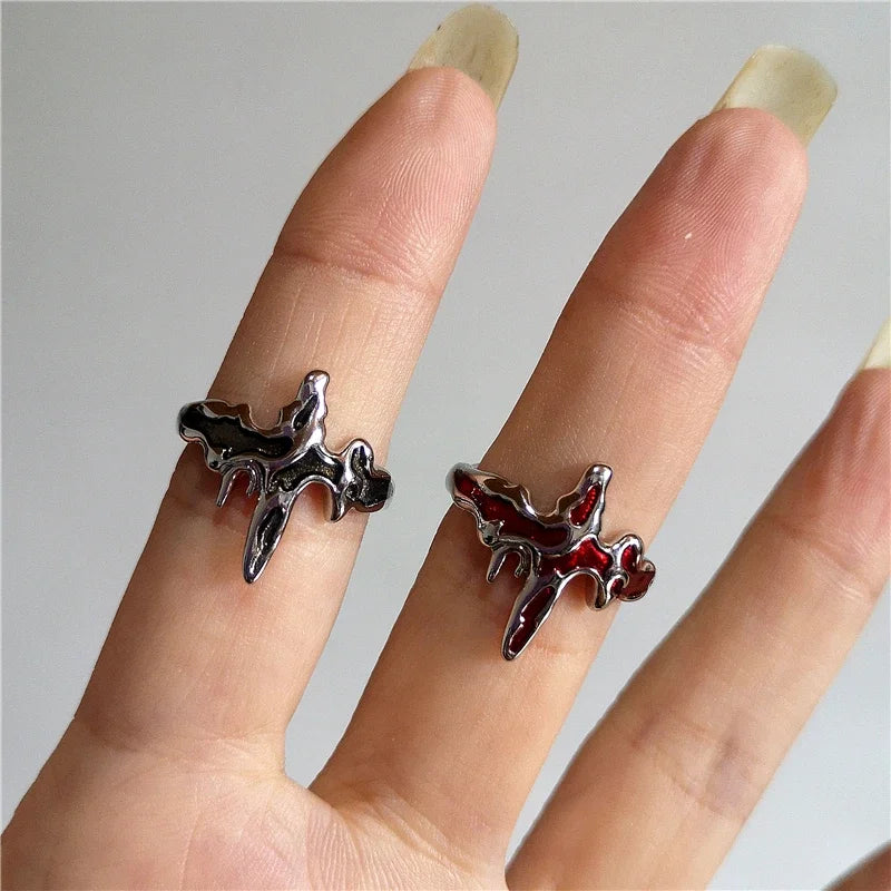 DarkAesthetic™ Gothic Cross Ring | Punk Irregular Y2K Grunge Jewelry