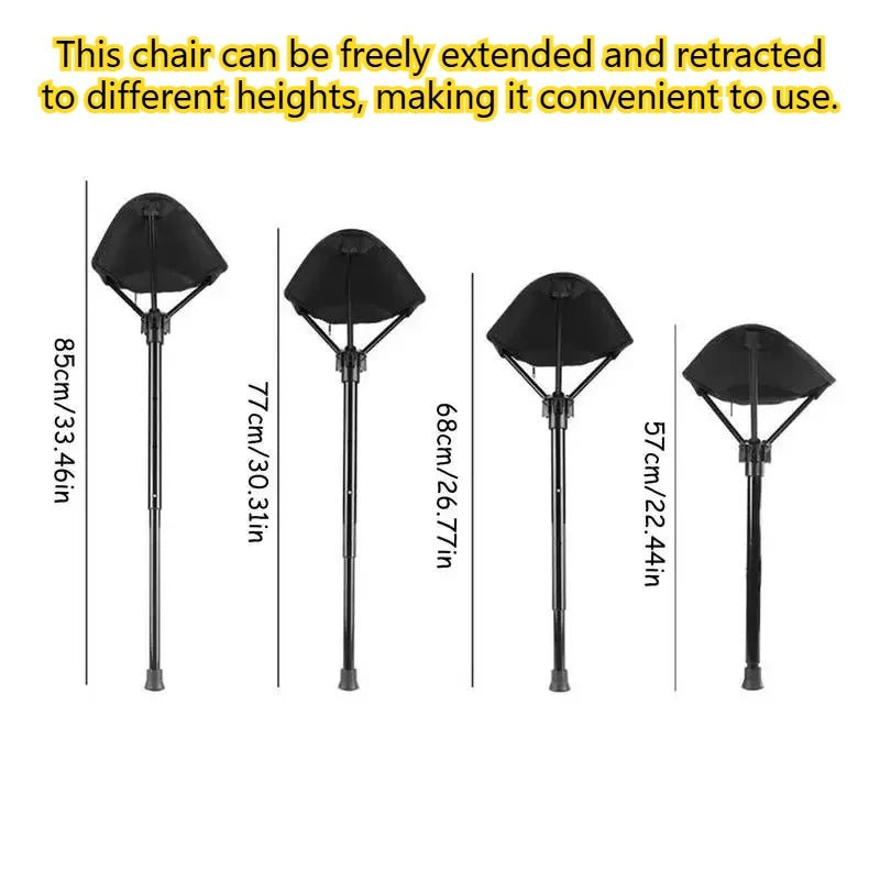 Portable Compact Folding Camping Chair – Ultralight Telescoping Seat Stick with Carry Bag 300 Lb Cap - GiftWave.co