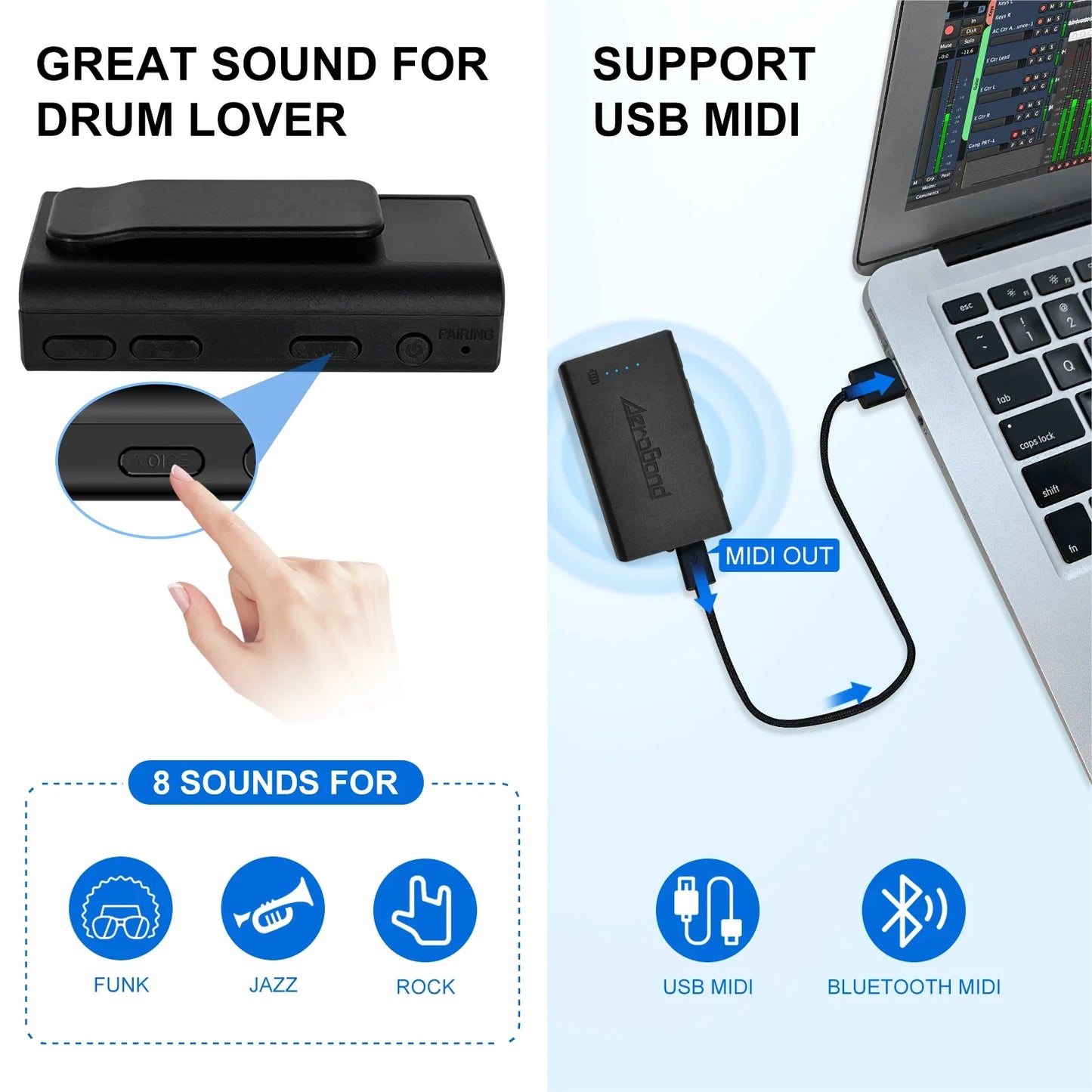 AeroBand BeatMaster AeroDrum 2.0 PLUS - Best Wireless Air Drum System for Musicians