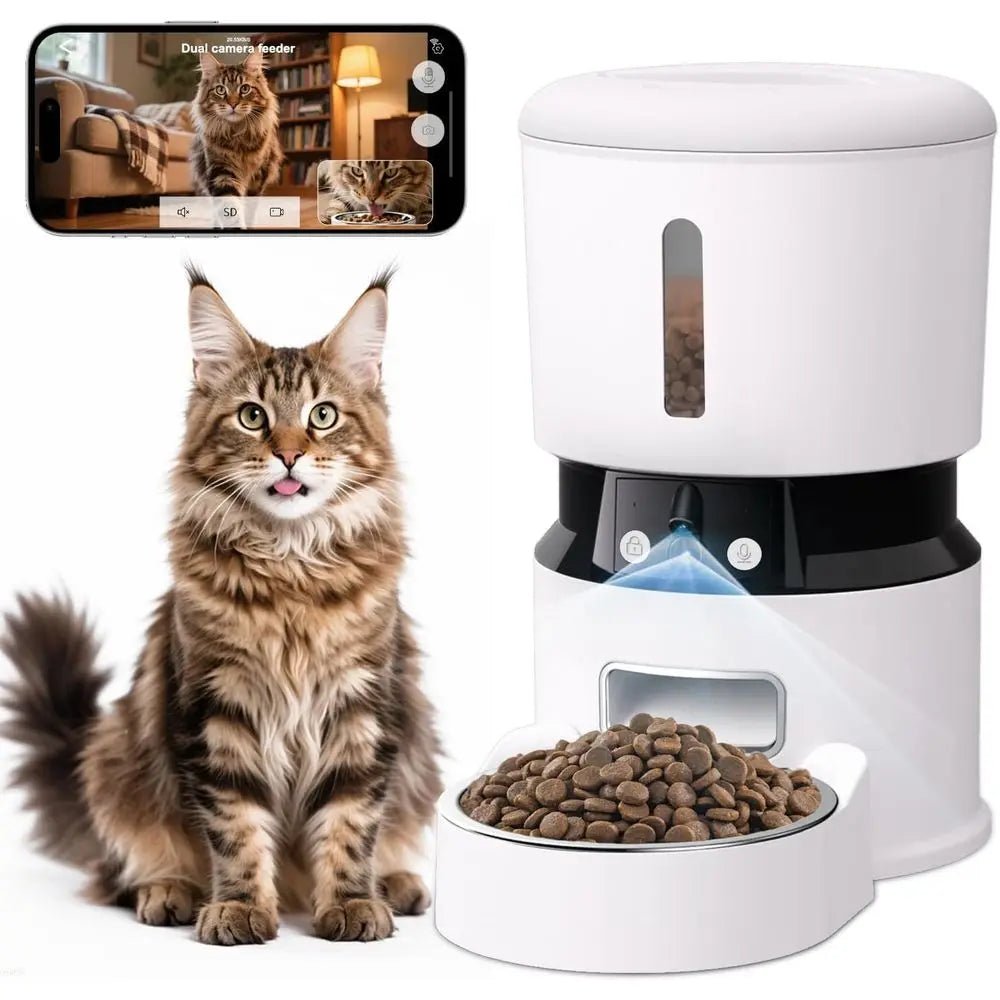 Smart Pet Feeder 4L Automatic Cat & Dog Food Dispenser with Dual HD Came... — Gift Idea