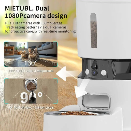 Smart Pet Feeder 4L Automatic Cat & Dog Food Dispenser with Dual HD Came... — View 2