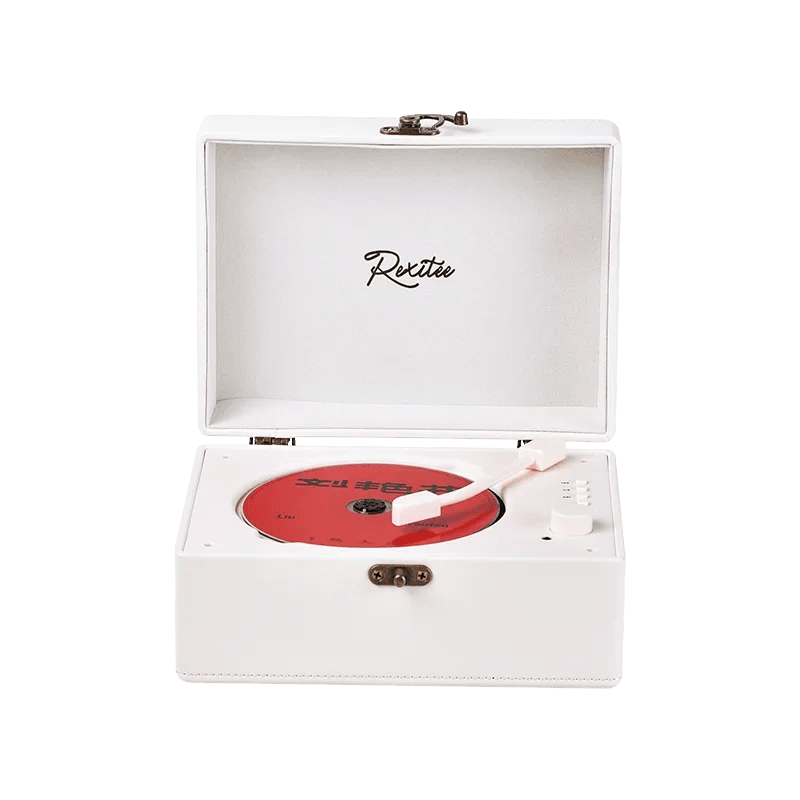 Vintage Leather CD Player Two - Way Bluetooth 5.0 6 - in - 1 USB Lossless Rechargeable Retro Suitcase Gift - GiftWave.co