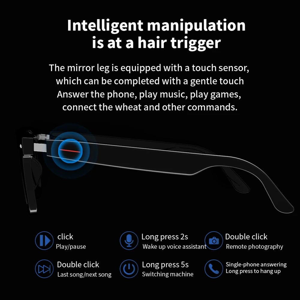 AI Smart Glasses Camera Open-Ear Speaker Voice Assistant UV Sport Sungla... — View 3