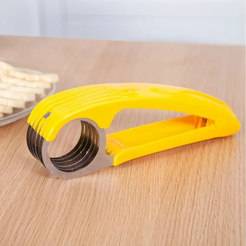 Banana Slicer Curved Handle Stainless Steel Fruit Cutter Kitchen Gadget ... — View 4