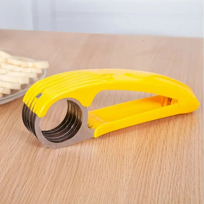 Banana Slicer Curved Handle Stainless Steel Fruit Cutter Kitchen Gadget ... — View 4