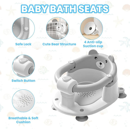 Bear Baby Bath Seat – Non-Slip Safety Bath Chair for Infants 6+ Months, ... — View 4