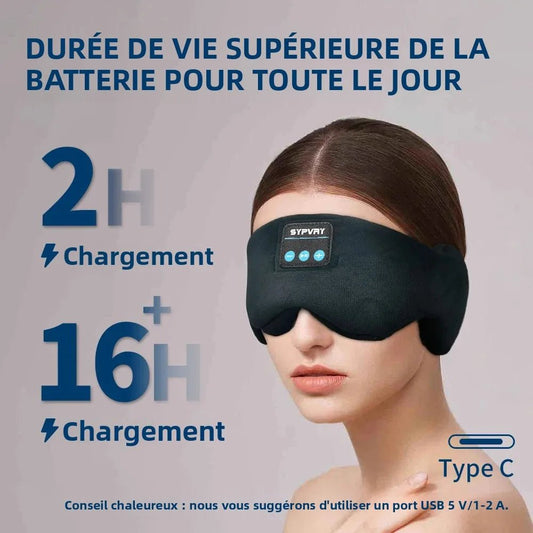 Bluetooth Sleep Eye Mask with Built-in Headphones, Comfortable Wireless ... — View 2
