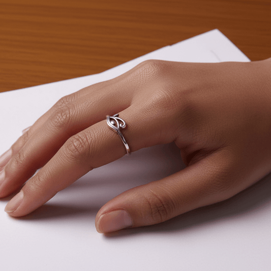 Eye of Horus Protection Ring | 925 Sterling Silver Lucky Hollow Open Ring — Gift Idea