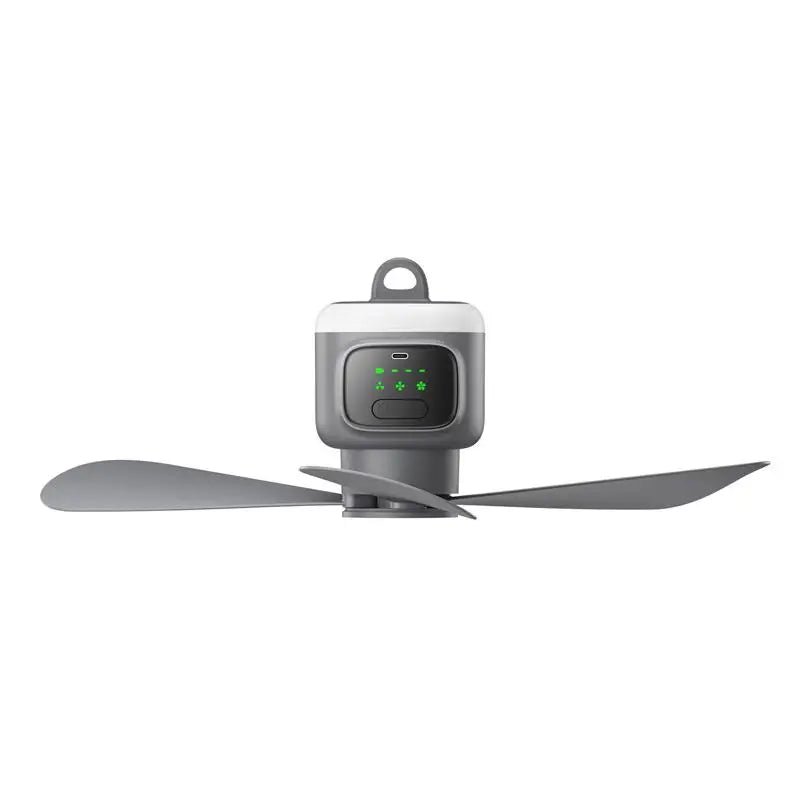 Portable Camping Ceiling Fan – 12000mAh Rechargeable, LED Lantern, Remote Control, 30H Battery, USB - C, RV/Tent - GiftWave.co