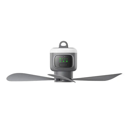 Portable Camping Ceiling Fan – 12000mAh Rechargeable, LED Lantern, Remote Control, 30H Battery, USB - C, RV/Tent - GiftWave.co