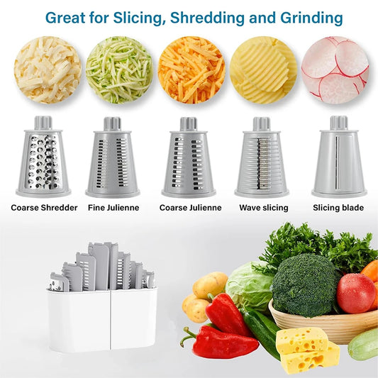 5-in-1 Professional Rotary Grater | Multi-Functional Kitchen Mandoline & Chopper (JT247)