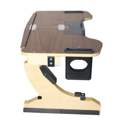 Wood Laptop Stand 360° Adjustable Foldable Portable Computer Desk Reclining Ergonomic 10-17" Natural
